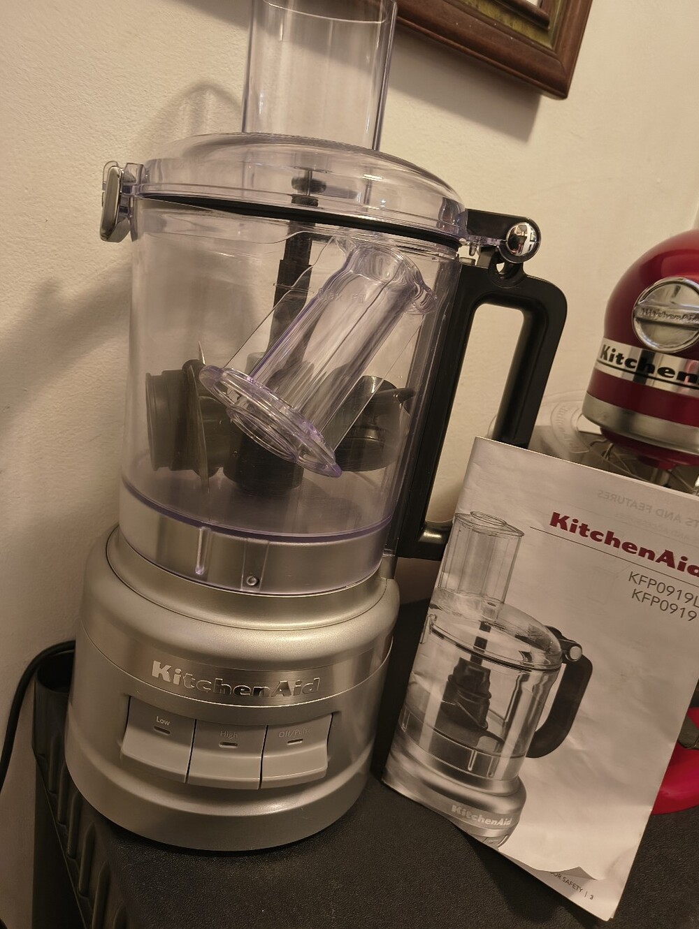 KitchenAid Silver Food Processor with Clear Bowl